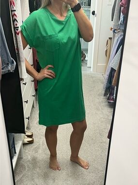 GAP Casual Cotton Green Pocket T-Shirt Dress XS